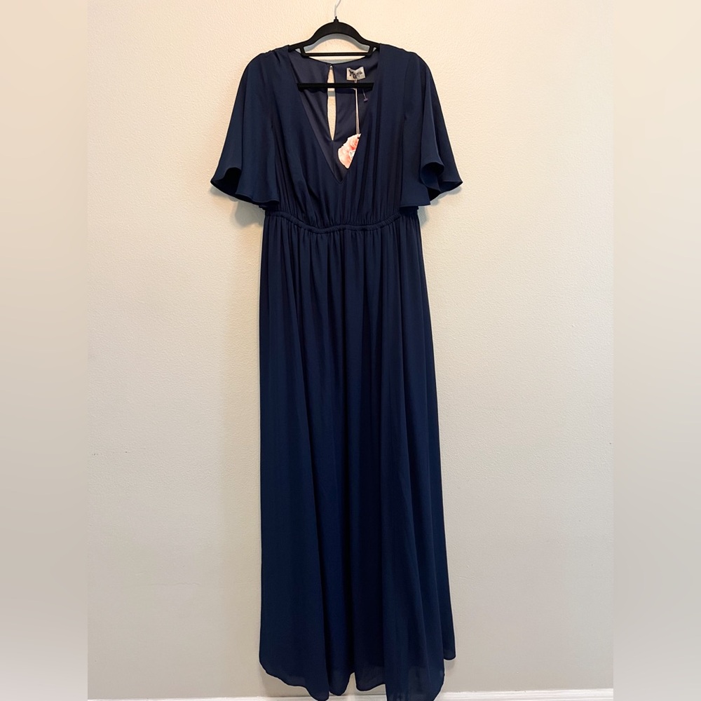 New with tags Show Me Your Mumu Emily Empire maxi dress in rich navy crisp